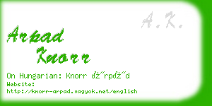 arpad knorr business card